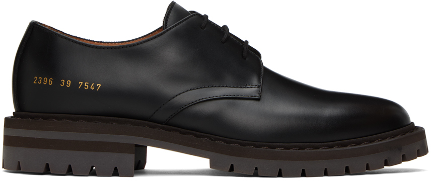 Common Projects Black Leather Derbys In 7547 Black