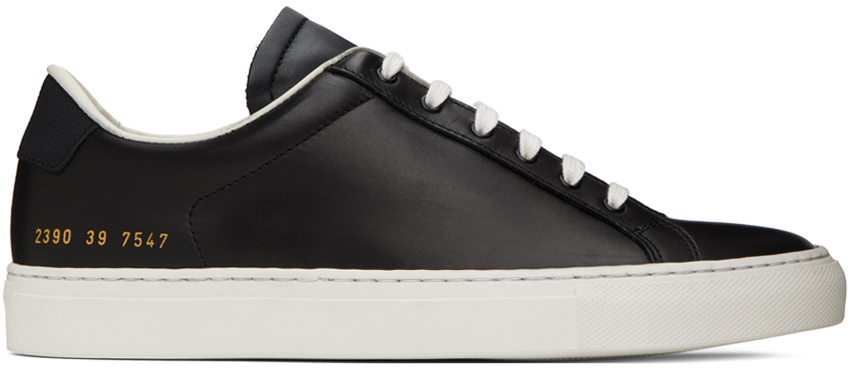Shop Common Projects Black Retro Sneakers In 7547 Black