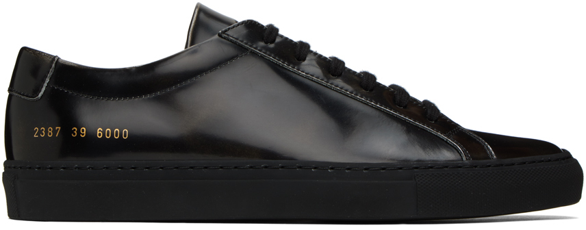 Shop Common Projects Black Achilles Sneakers In 6000 Black On White