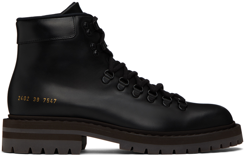 Shop Common Projects Black Hiking Boots In 7547 Black