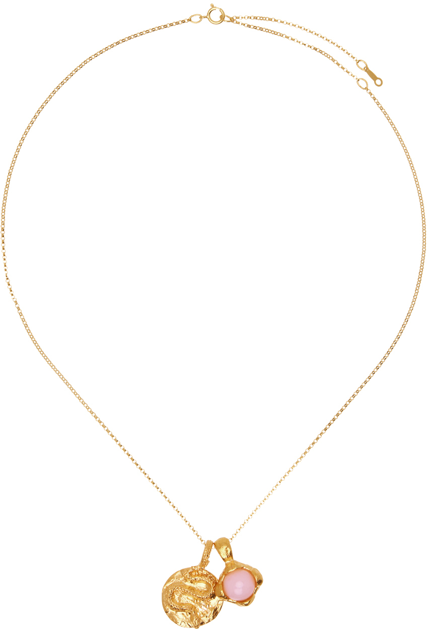 SSENSE Exclusive Gold Opal 'The Heart Of The Sun' Necklace