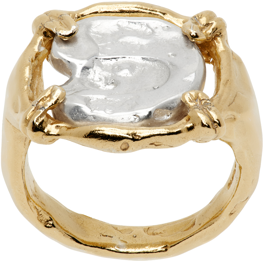 Shop Alighieri Gold 'the Gilded Frame' Ring In 24 Gold