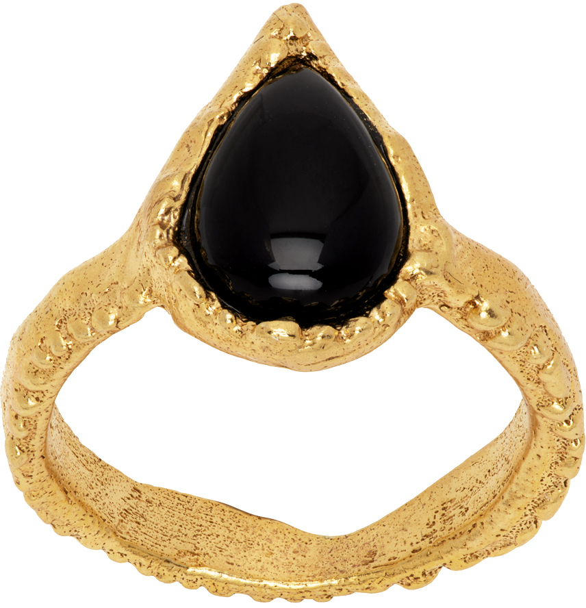 Alighieri The Midnight Rocks Onyx Ring In Gold,black