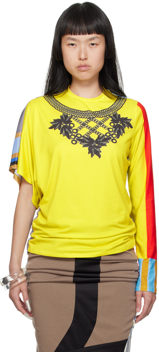 Yellow Colorblock Long Sleeve T-Shirt