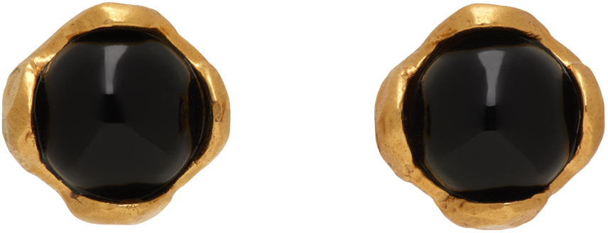 Alighieri Black Onyx Agaze Earrings In 24 Gold