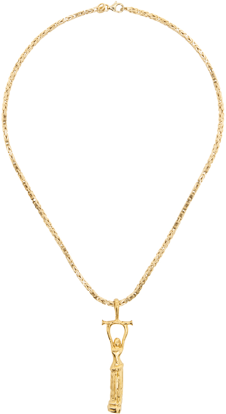 SSENSE Exclusive Gold 'The Immortal Wanderlust Wrap' Necklace