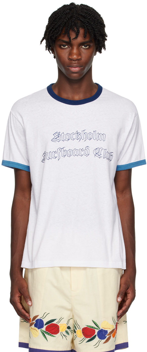 Stockholm Surfboard Club White Ringer T-shirt