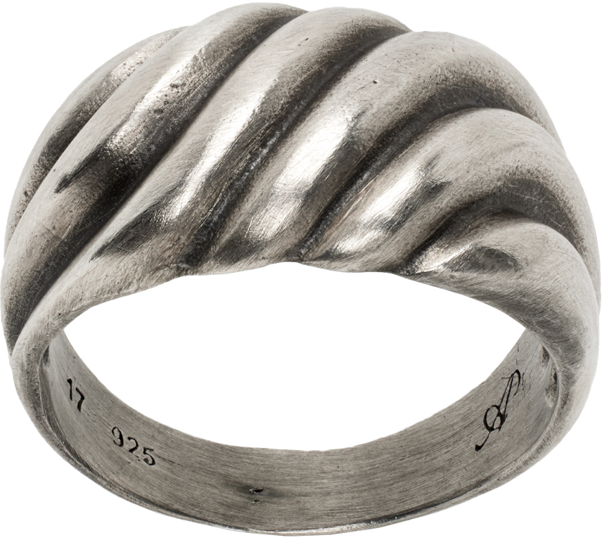Silver Pretzel Carving Ring
