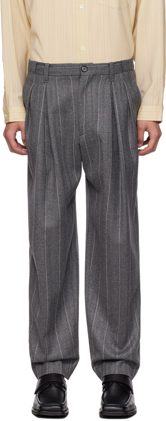 Gray Two Tuck Trousers