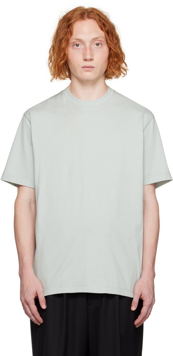 Shop Y-3 Green Relaxed T-shirt In Wonder Silver