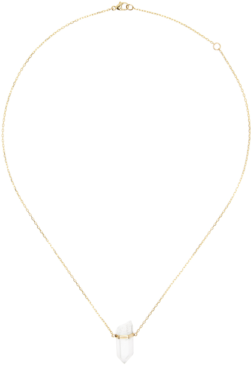 Jia Jia Gold Crystal Quartz Bar Necklace In 14k Yellow Gold