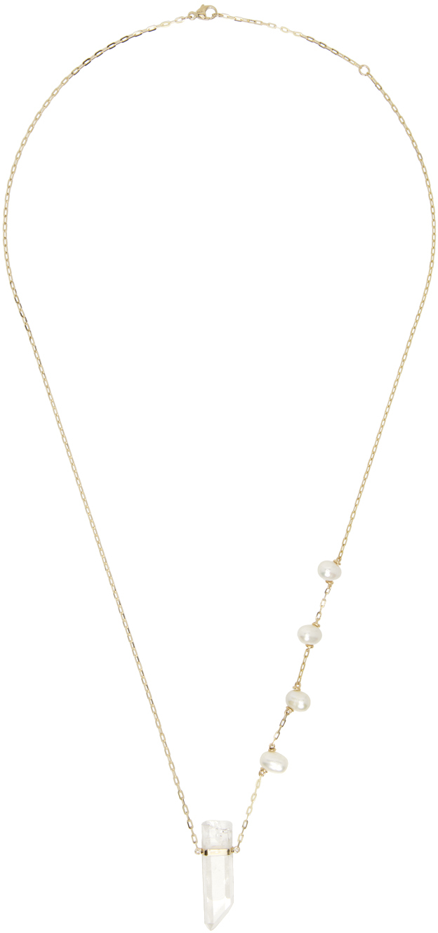 Gold Ocean Pearl Quartz Necklace