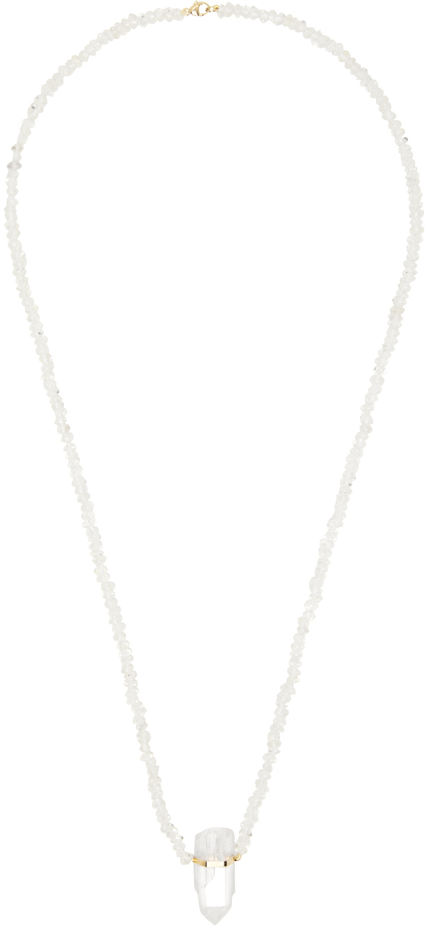 Transparent Oracle Crystal Quartz Charm Necklace
