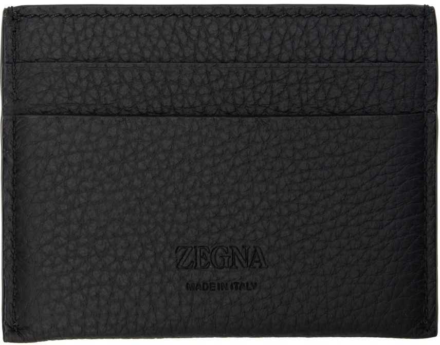 Zegna Black Simple Card Holder In Ner Black