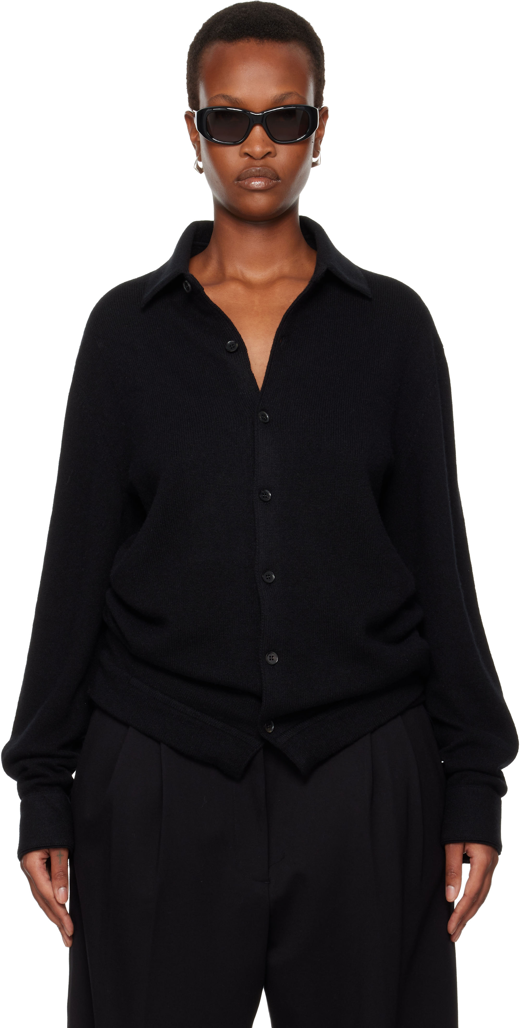 Zegna Black Oasi Cashmere Cardigan In Black