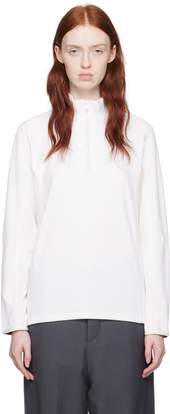 Zegna White Cashco Sweater In N01 White