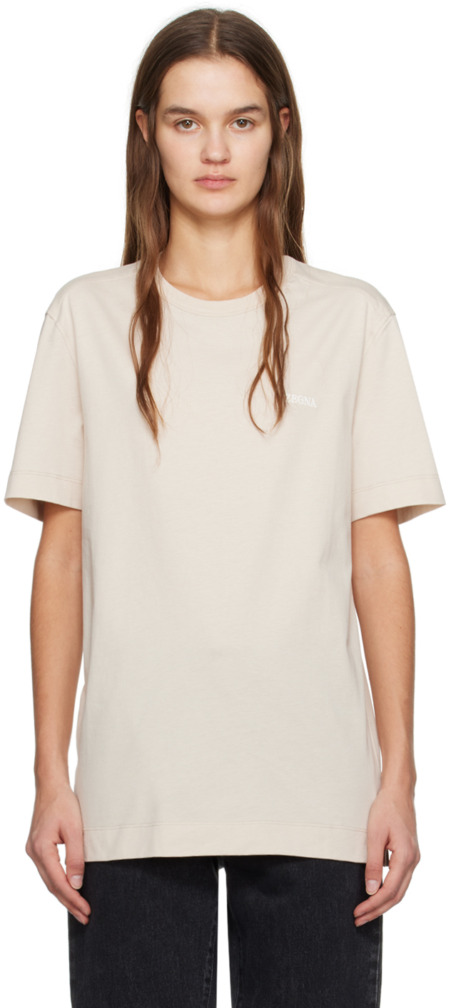 【関税込み】ZEGNA ホワイト ロゴ刺繍 Tシャツ Zegna logo-print crew-neck T-shirt | White | FARFETCH JO