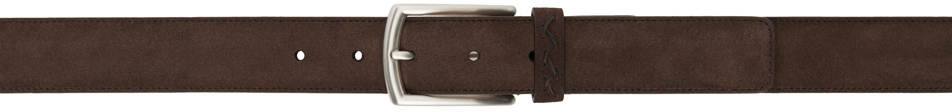 Shop Zegna Brown Pin-buckle Belt In Tdm Dark Brown