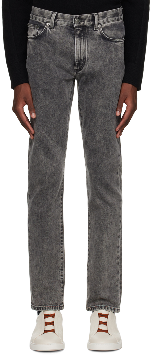 Zegna Gray Faded Jeans In 006 Grey