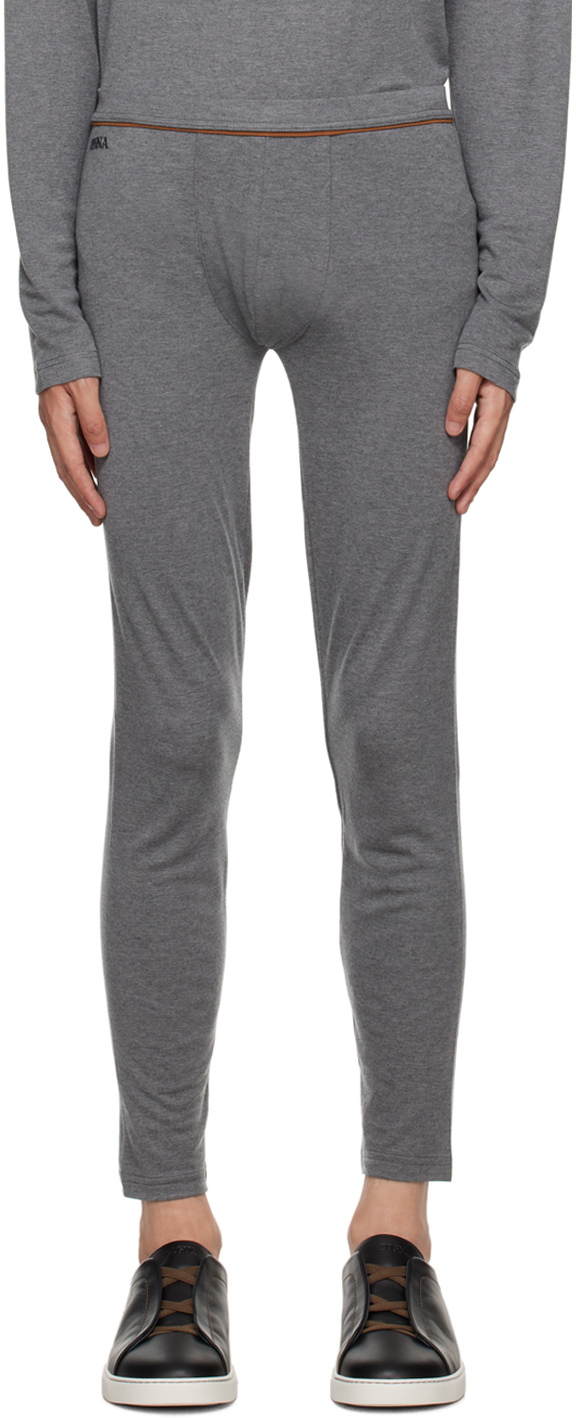 Gray Embroidered Lounge Pants