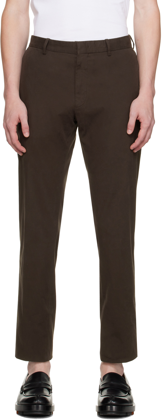 Zegna Brown Four-pocket Trousers In 481 Brown