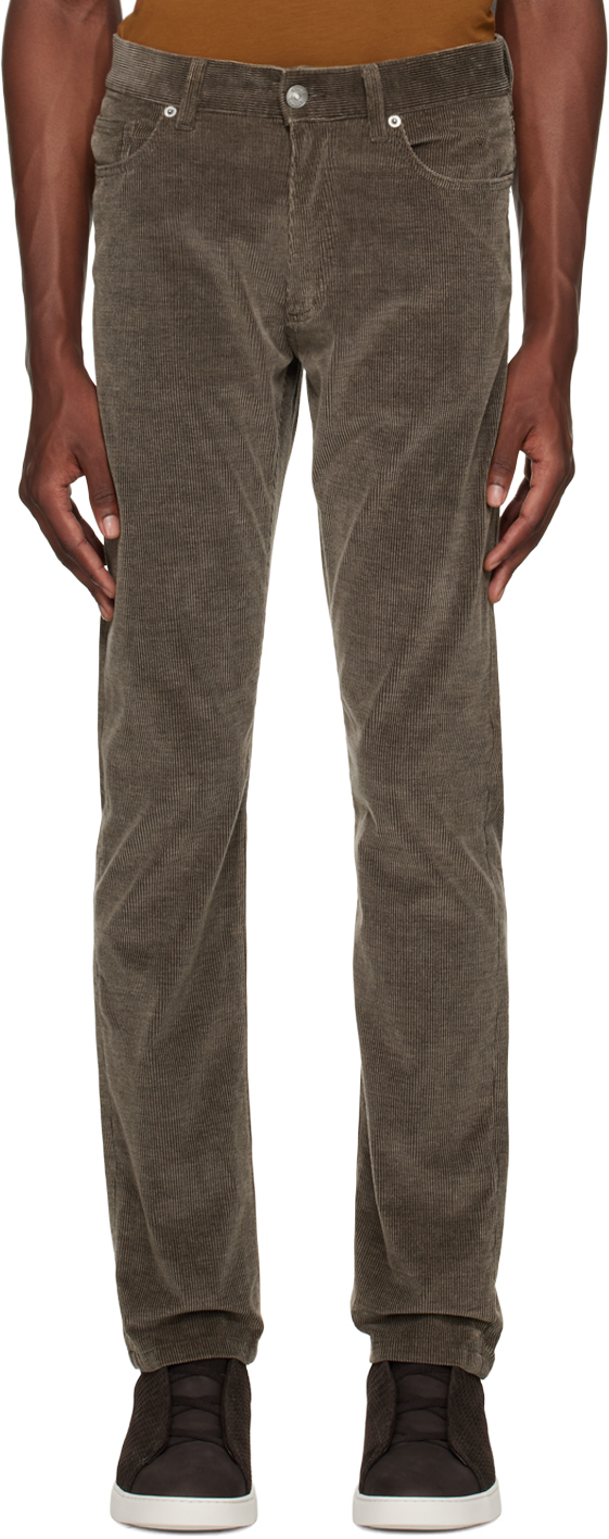 Zegna Gray Roccia Trousers In 509 Grey Melange