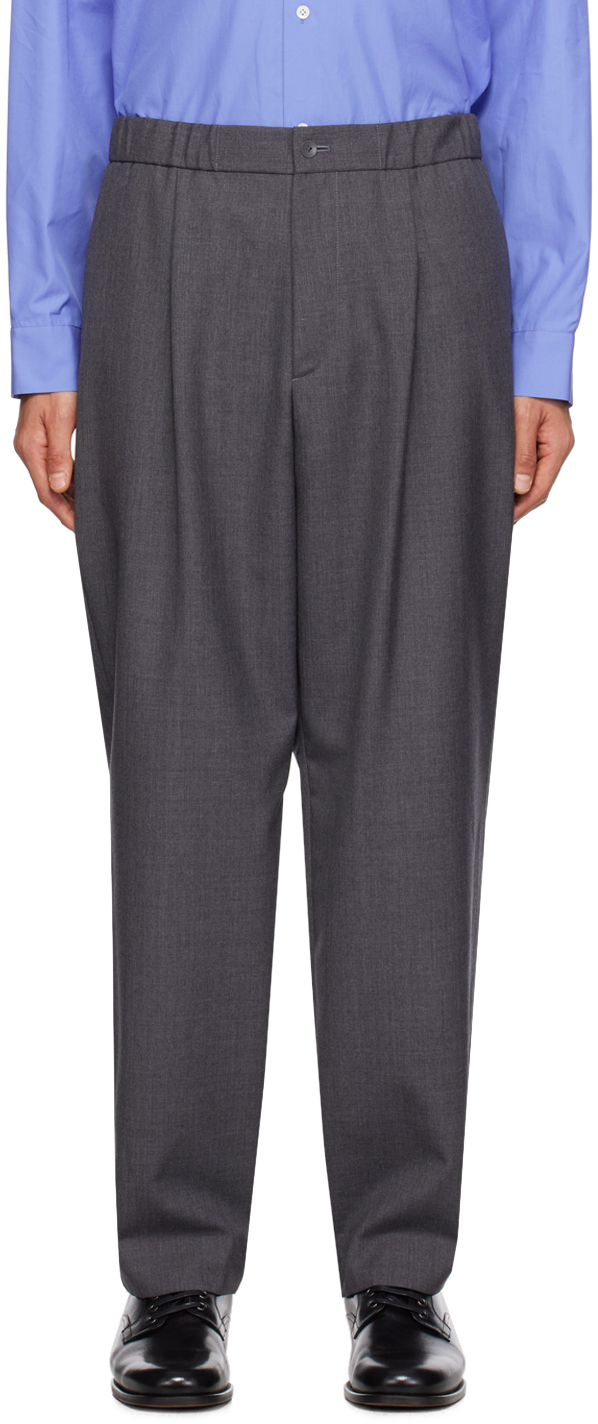 Aton Grey Tropical Trousers In 303 Grey