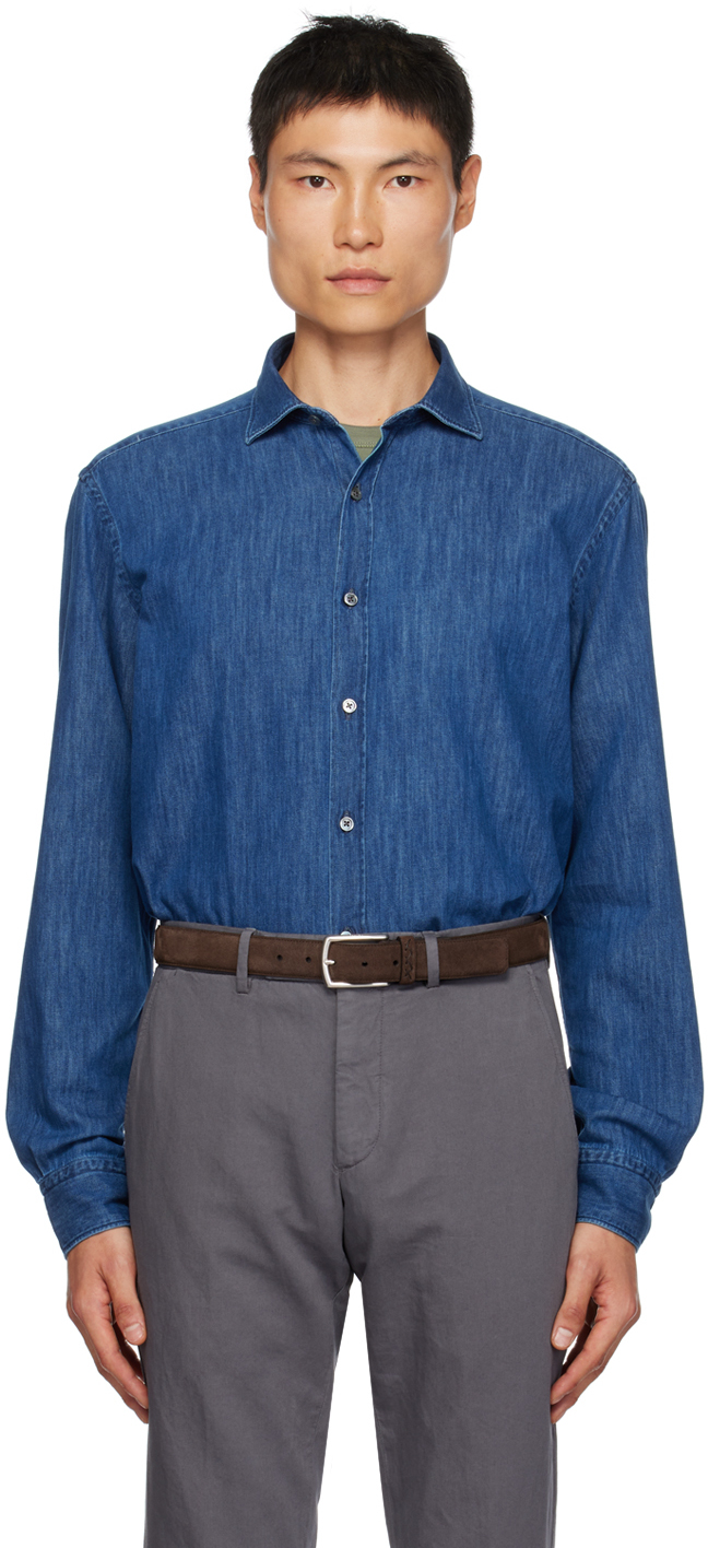 Blue Button Denim Shirt