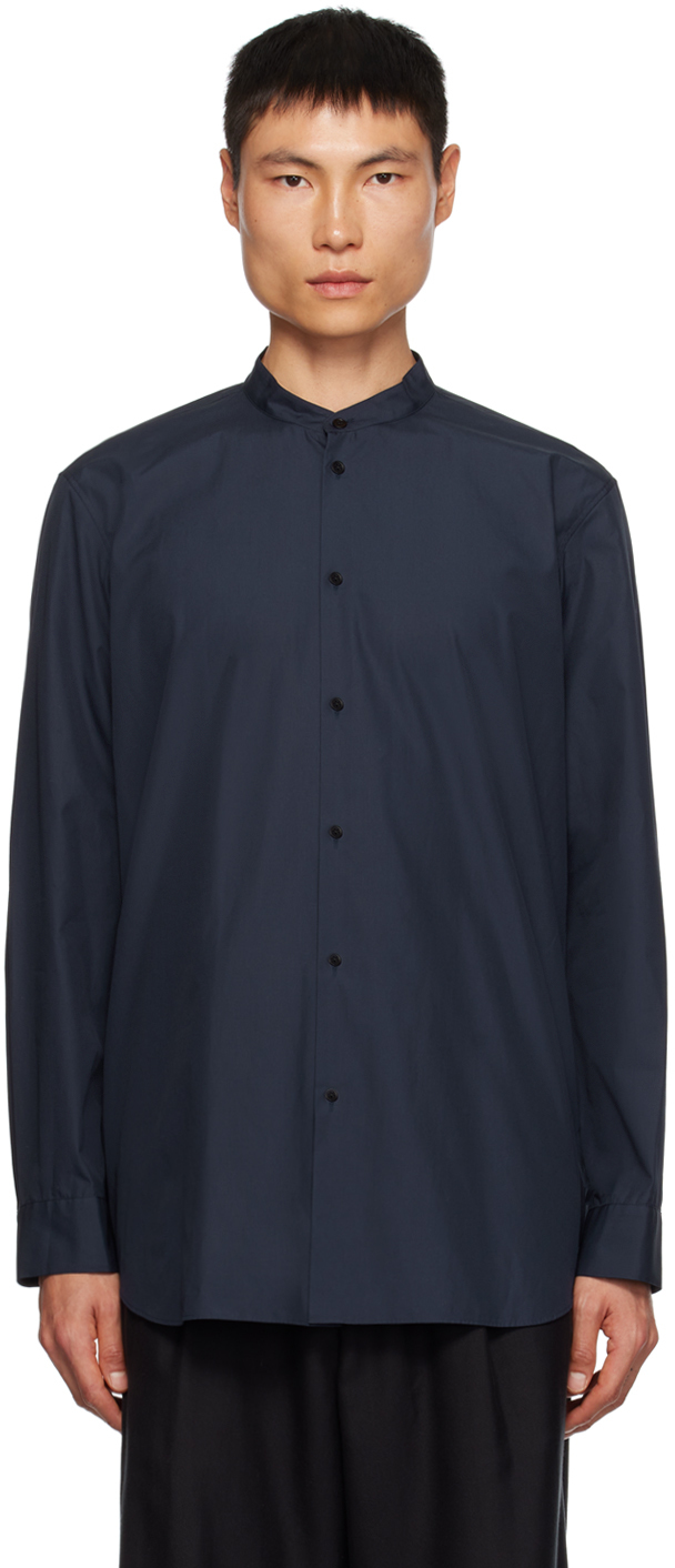 Navy Broad Shirt by ATON on Sale