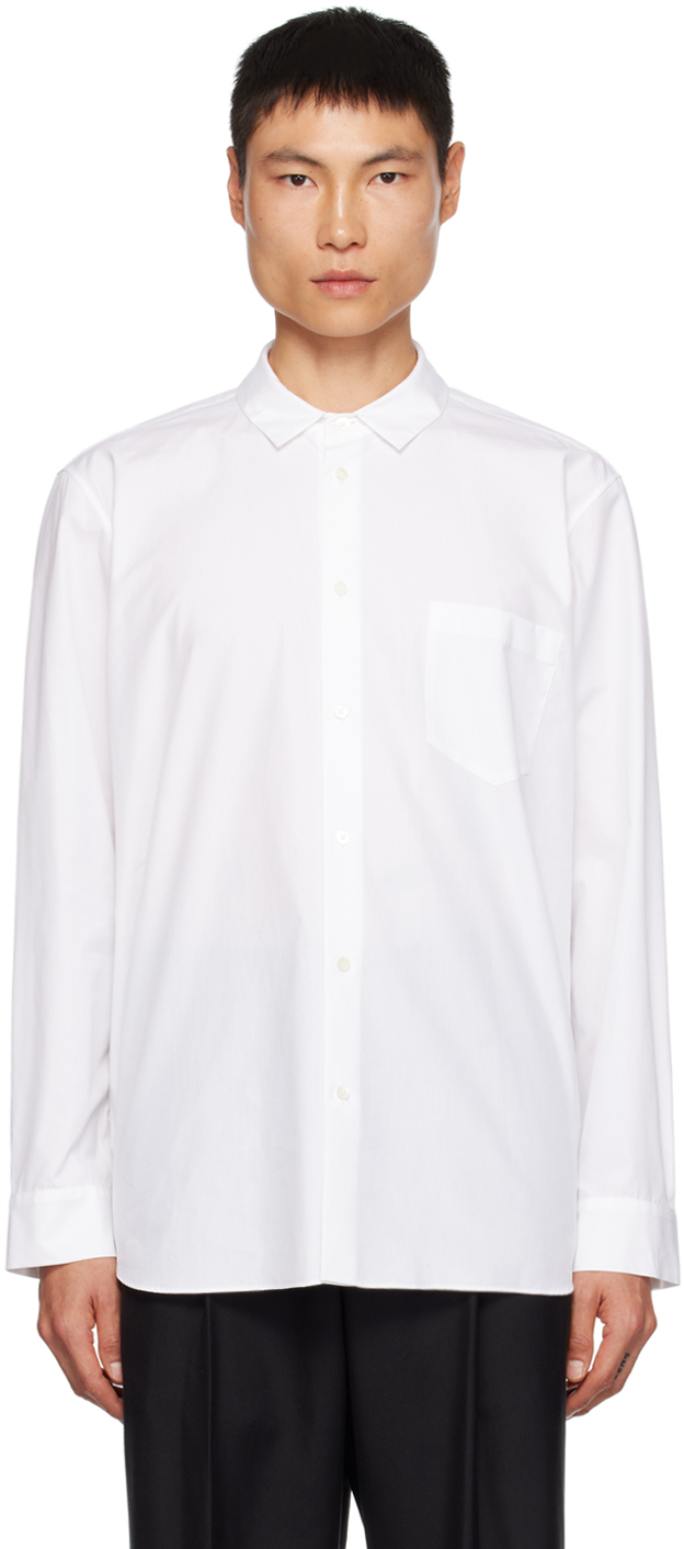 ATON: White Broad Shirt | SSENSE Canada