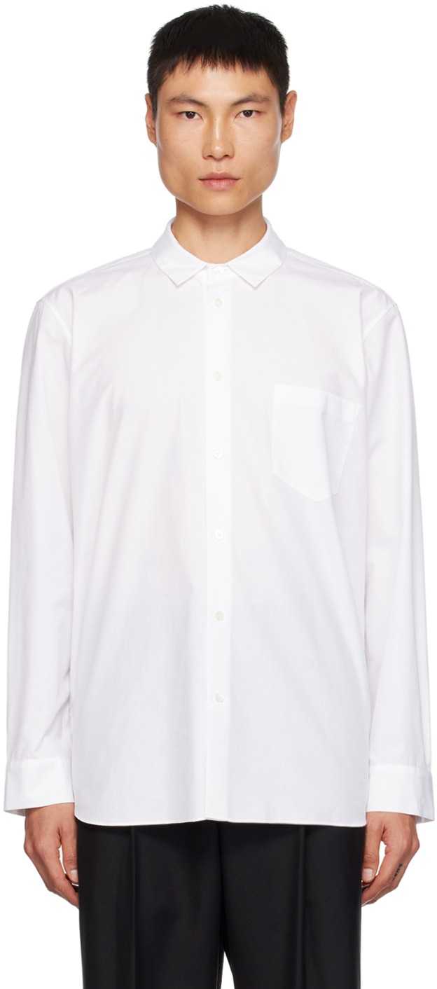 Aton White Broad Shirt In 001 White