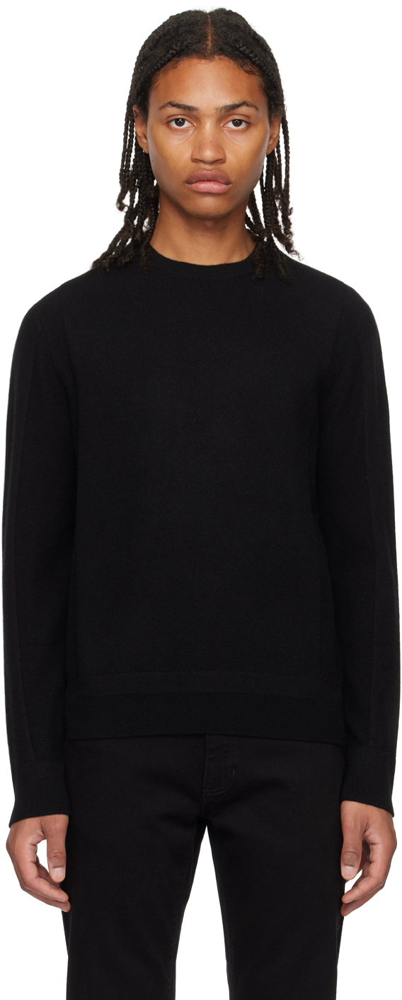 Shop Zegna Black Crewneck Sweater In K09 Black