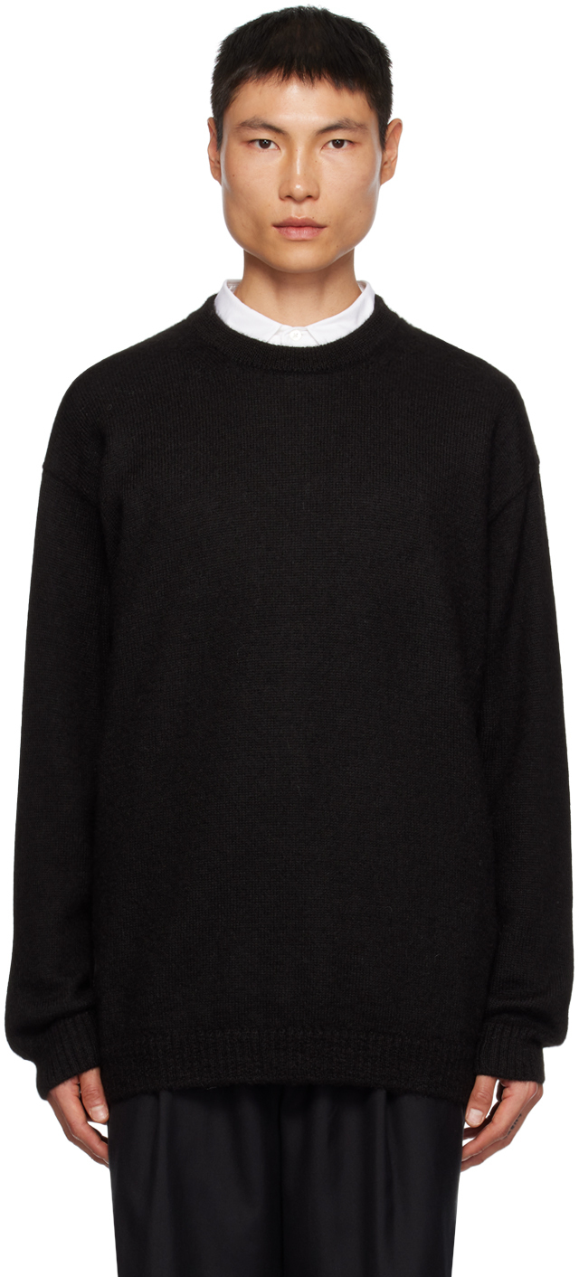 Aton Black Crewneck Sweater In 005 Black