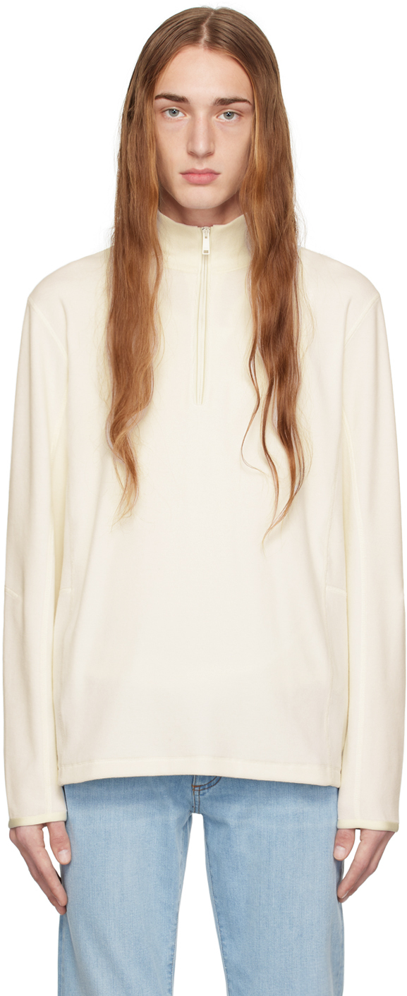 Zegna White Half-zip Sweater In N01 White