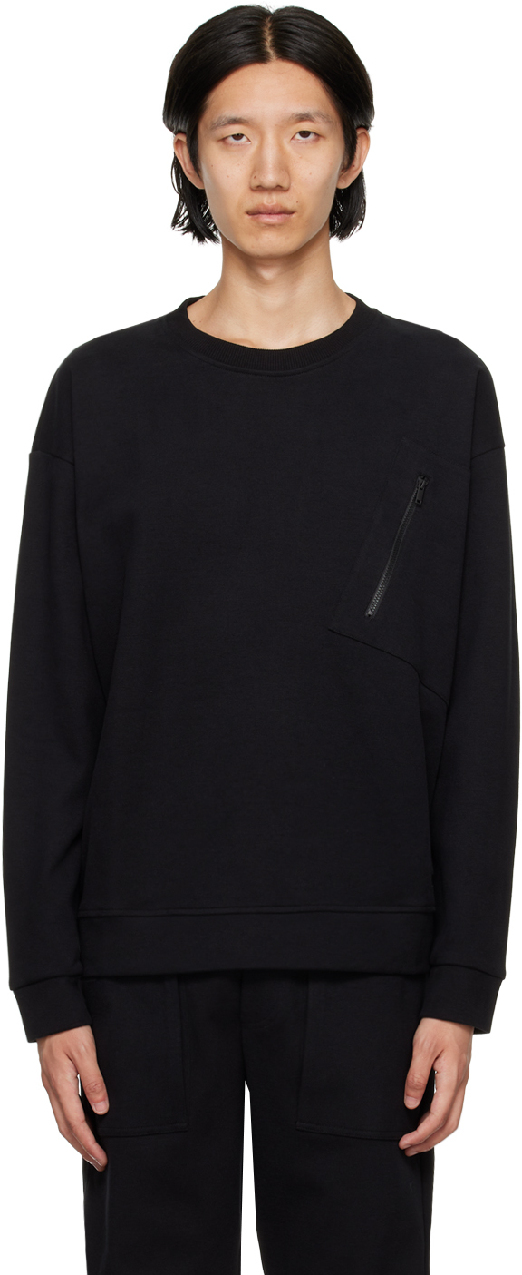 Zegna Black Essential Sweatshirt In 001 Nero