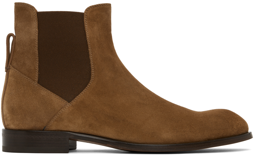 Shop Zegna Brown Blake Chelsea Boots In Sig Tobacco