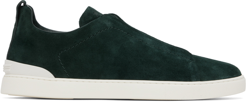 Suede Stitches Sneaker Green and Ocre