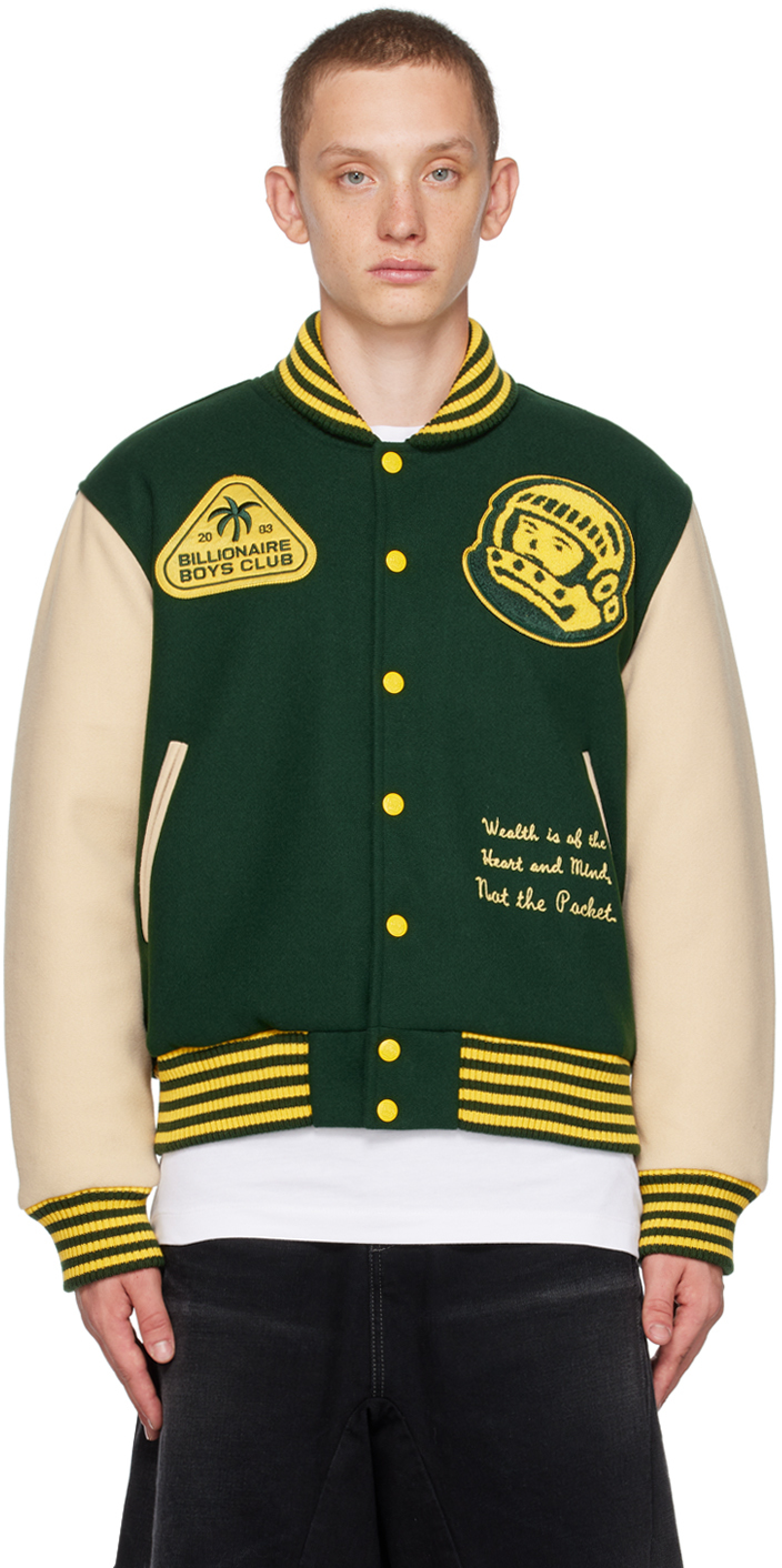 Billionaire Boys Club: Green Tropical Bomber Jacket | SSENSE