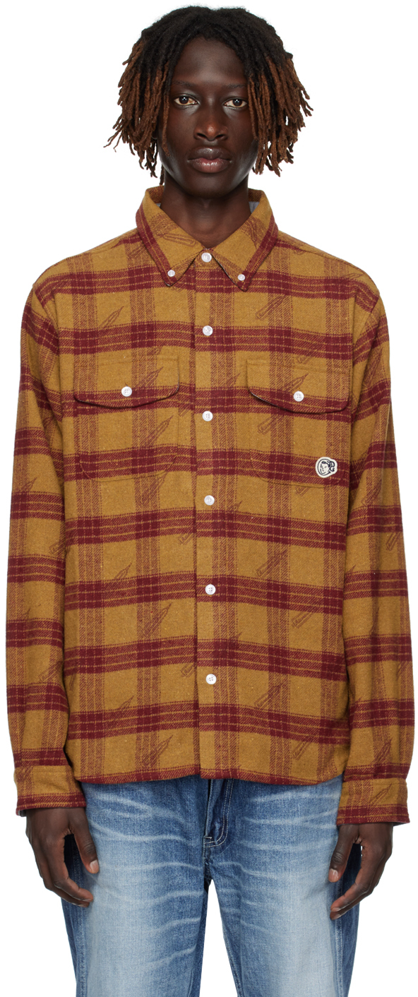 Billionaire Boys Club Brown Check Shirt In Red Check