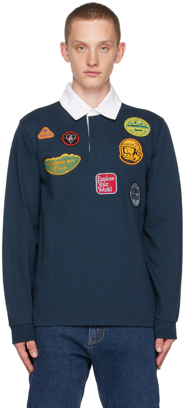 Billionaire Boys Club Navy Patches Rugby Polo