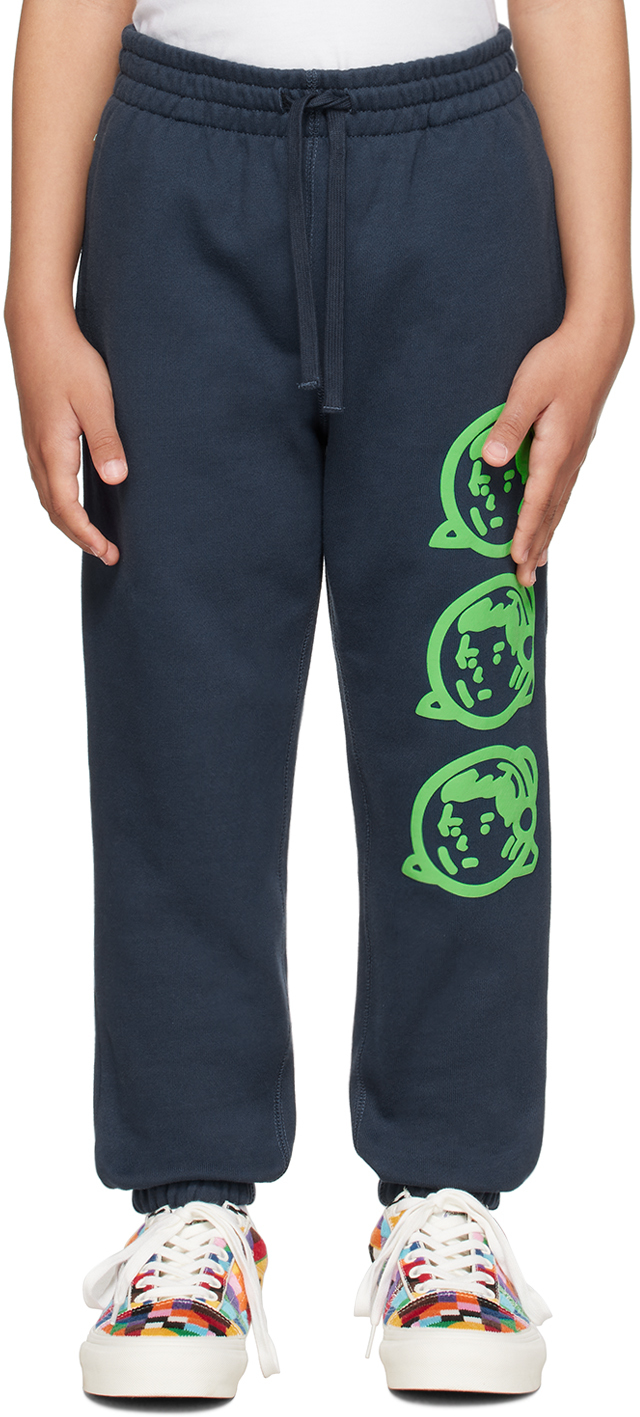 Shop Billionaire Boys Club Kids Navy Printed Sweatpants In Navy Navy