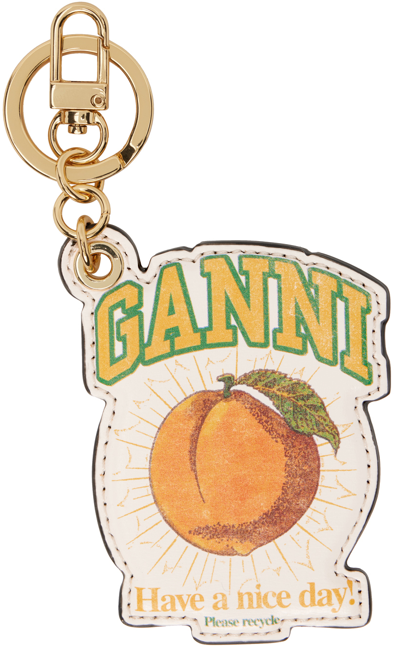 GANNI: Off-White Peach Keychain | SSENSE
