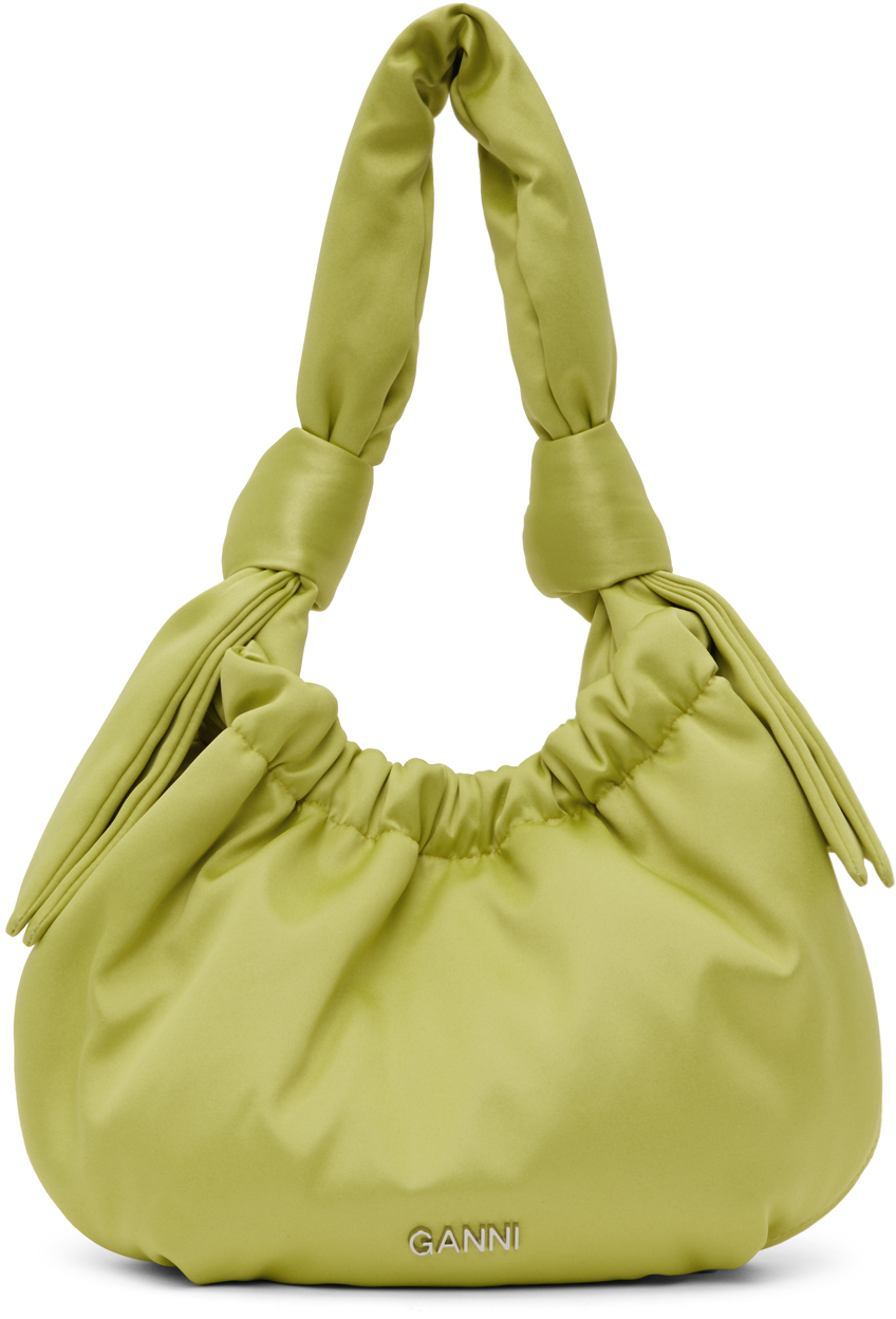 Ganni Green Small Occasion Bag In 747 Tender Shoots