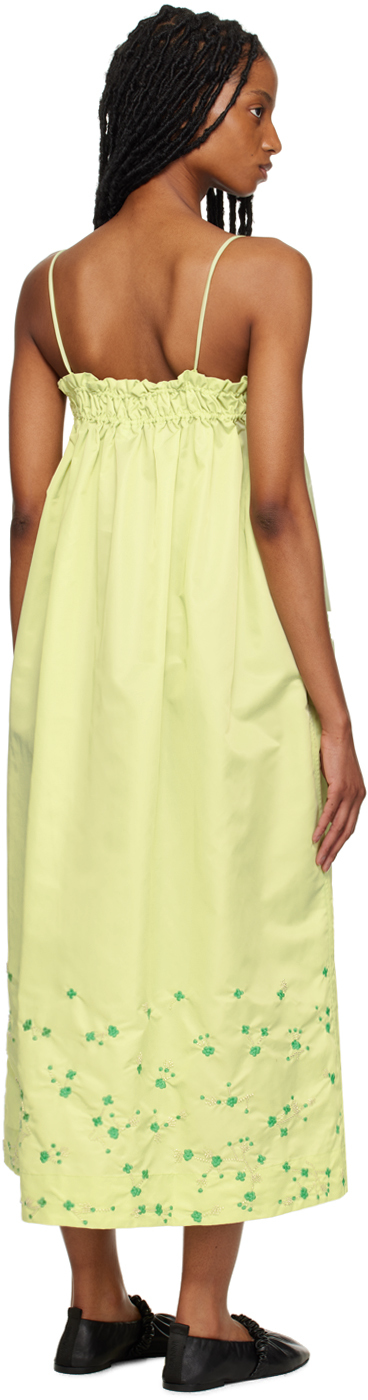 Ganni Ssense Exclusive Green Midi Dress In 796 Lily Green