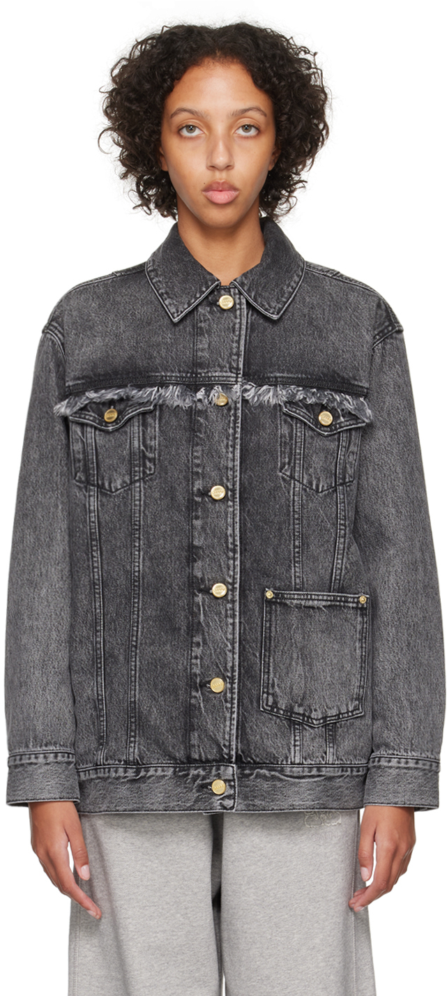 GANNI BLACK SNOW DENIM JACKET