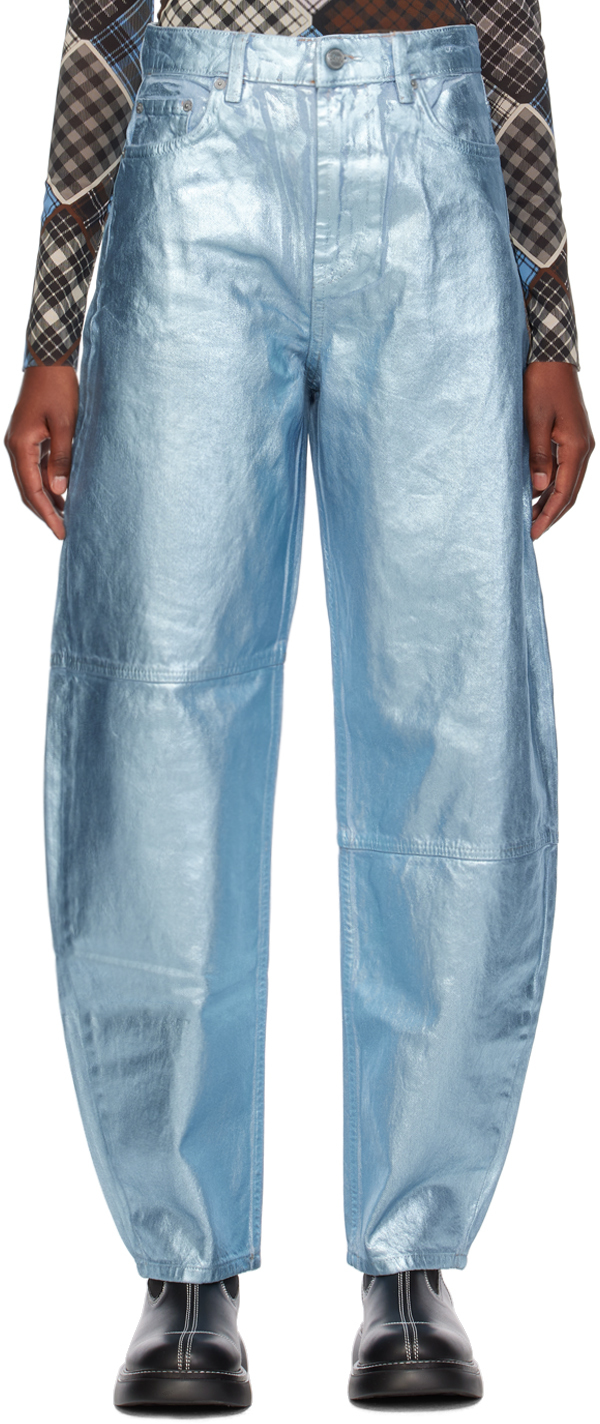 Shop Ganni Blue Stary Jeans In 694 Heather