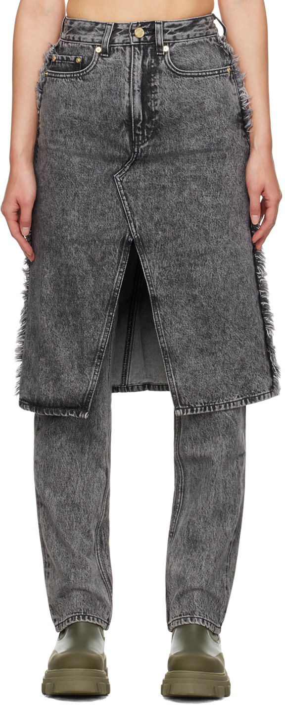 Gray Layered Jeans