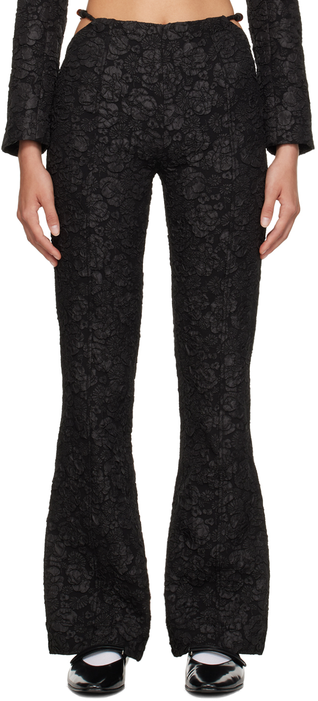Shop Ganni Black Slim-fit Trousers In 099 Black