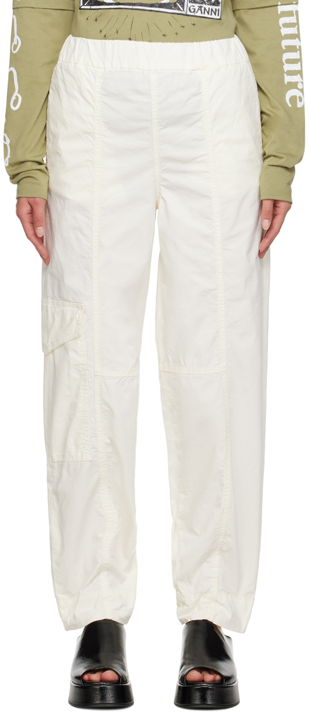 White Curve Trousers