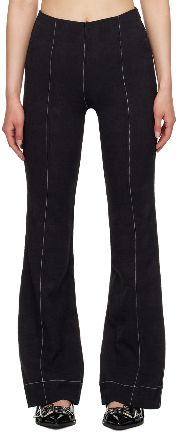 Black Jacquard Trousers